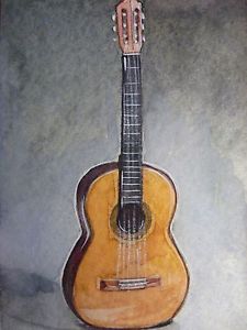 225x300 Watercolor Painting Acoustic Guitar Music Instrument Strings Song - Guitar Watercolor Painting