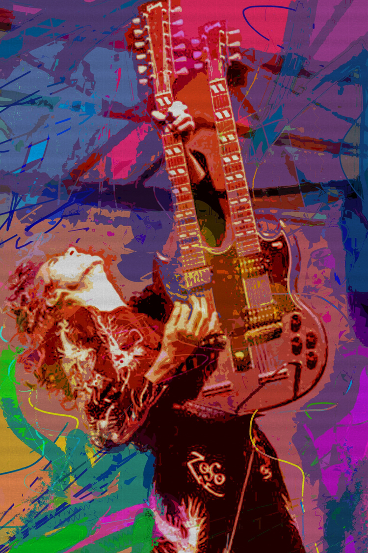 750x1125 Portrait Canvas Painting Figure Print Watercolor Masterpiece Giant - Guitar Watercolor Painting