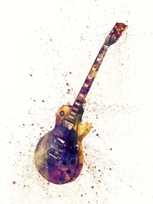 488x650 Watercolor Paintings Of Guitars - Guitar Watercolor Painting