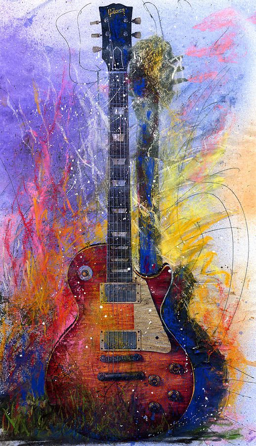 518x900 Fun With Les Les Paul Guitar Watercolor Another Guitar - Guitar Watercolor Painting