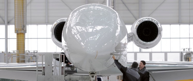 748x314 Business Jets Aircraft Painting Business Jets - Gulfstream Painting