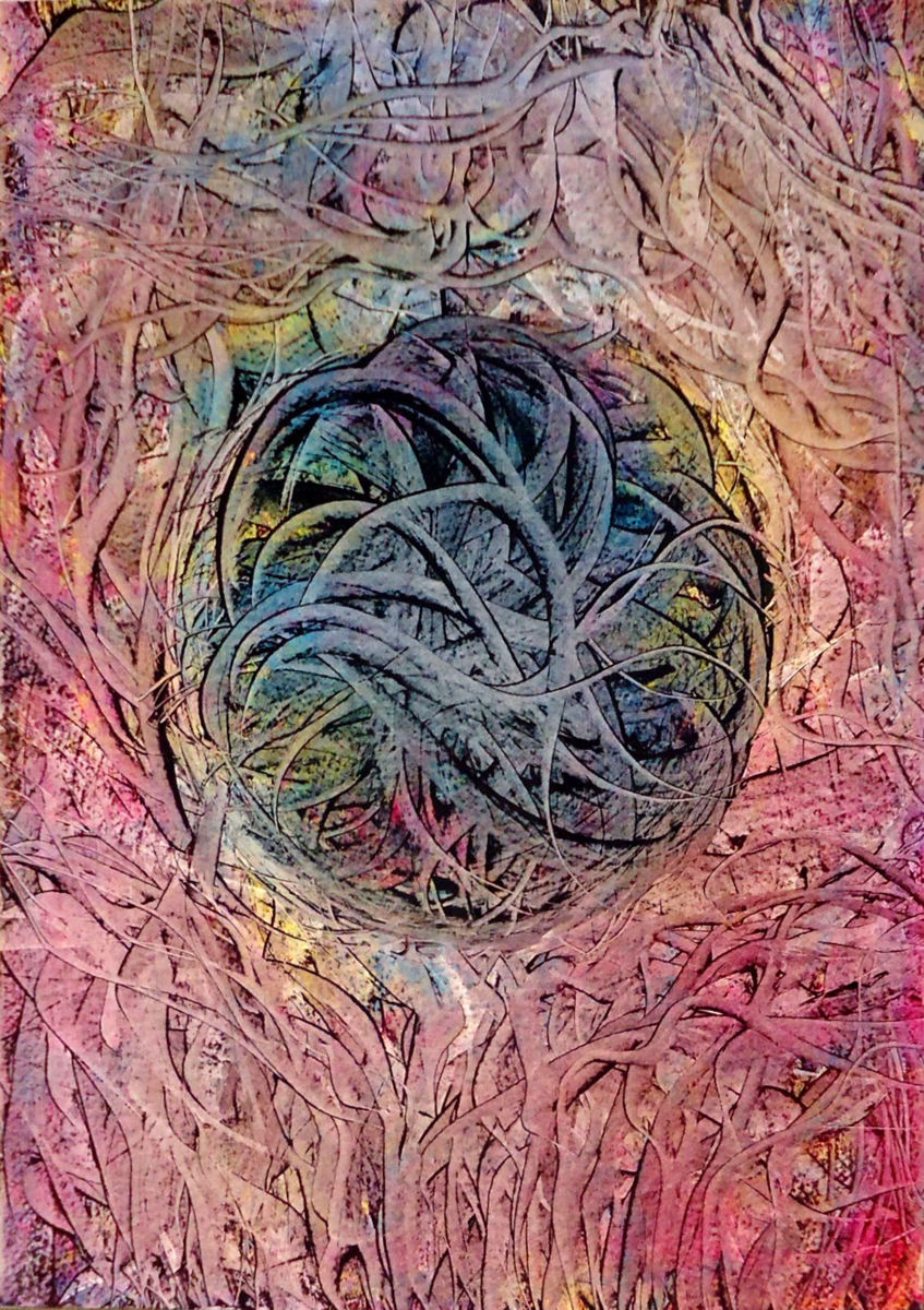 847x1200 New Earth Lithographic Paint Virgin Oil Coffee Gum On Paper Size - Gum Painting