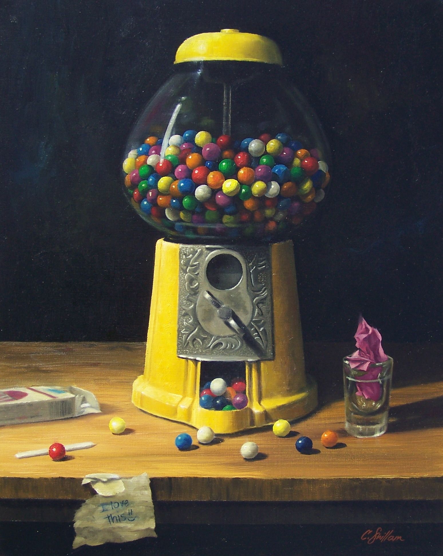 1548x1942 Sugar And Vice. Still Life Painting Of A Yellow Gumball Machine - Gumball Machine Painting