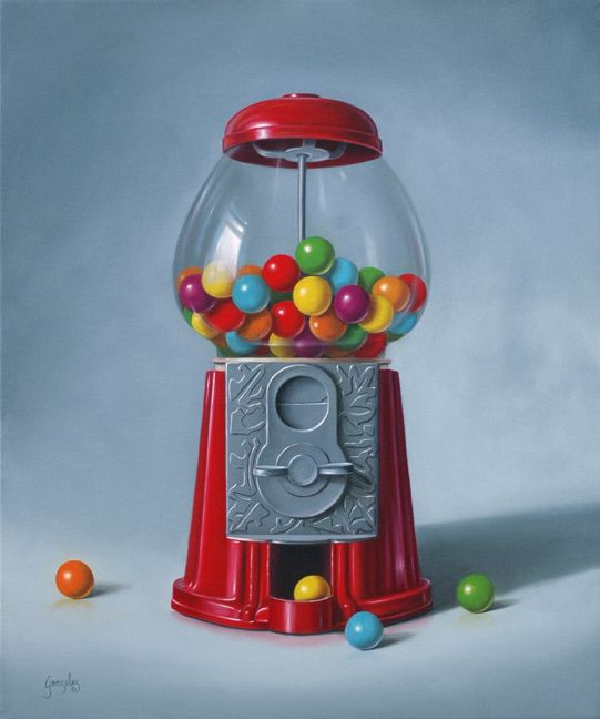 541x648 Gumball Machine By George A Gonzalez Sugar Rush - Gumball Machine Painting