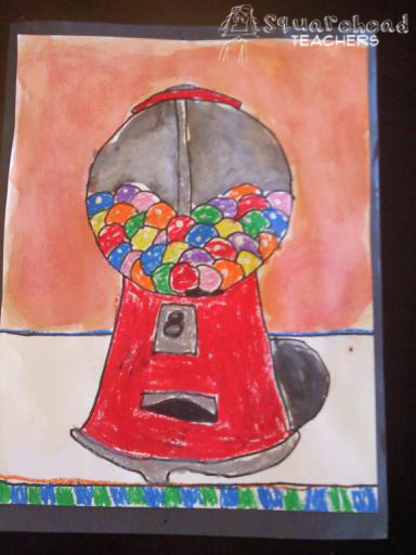 384x512 Gumball Machine Art Project Squarehead Teachers - Gumball Machine Painting
