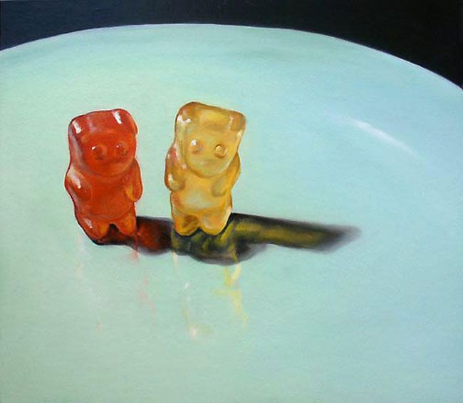 650x565 Gummy Bear Paintings By Jeanne Vadeboncoeur Colorful - Gummy Bear Painting