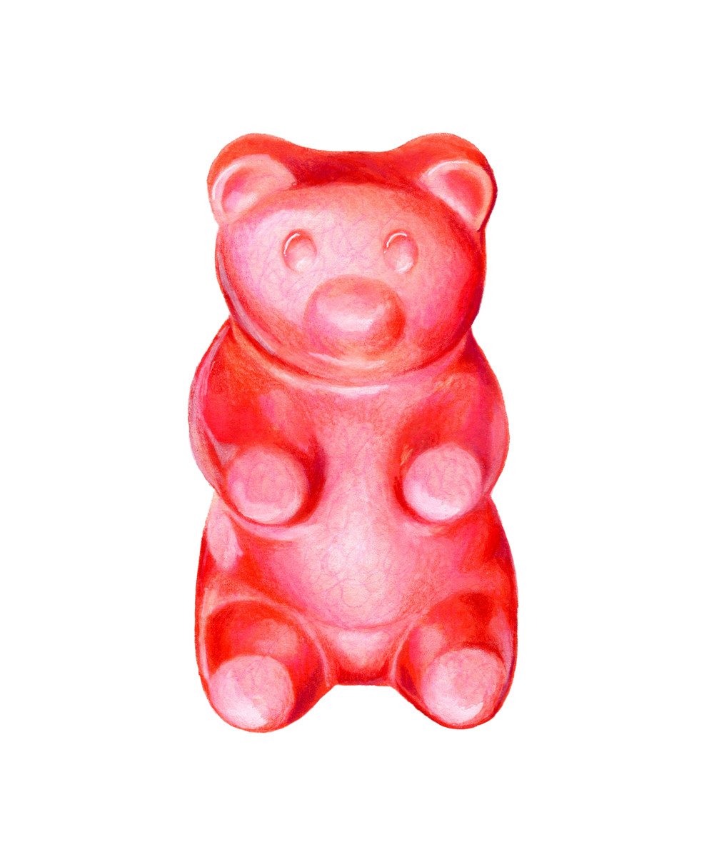 1000x1200 Kendyll Hillegas Gummy Bear Red Artstar - Gummy Bear Painting