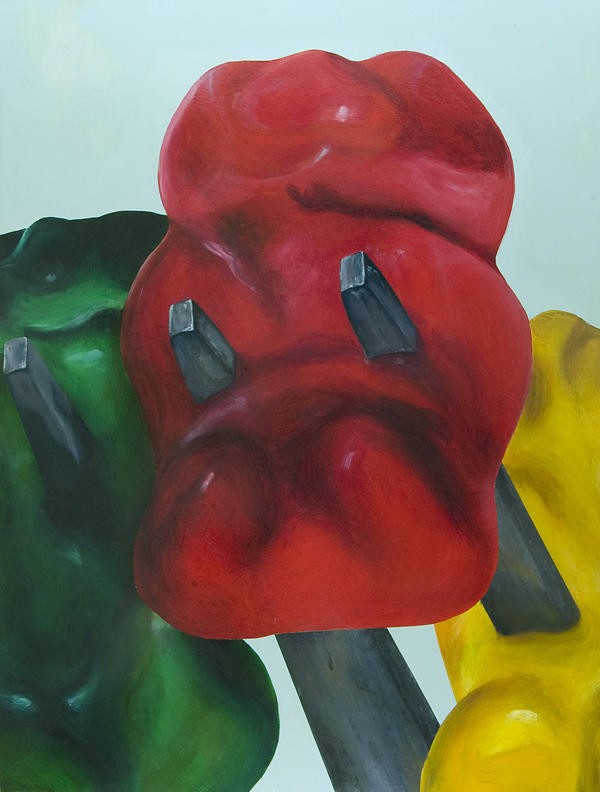 600x792 Death Of A Gummy Bear I Painting By Josh Bernstein - Gummy Bear Painting