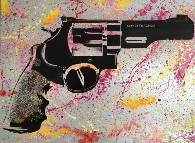 770x564 Saatchi Art Razor Sharp Gun Painting By Diana Catherine Eger - Gun Painting