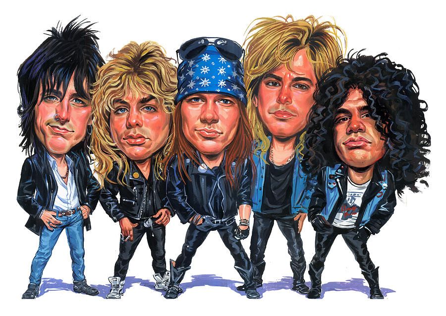 900x638 Guns N' Roses Canvas Print Canvas Art By Art Guns - Guns N Roses Painting