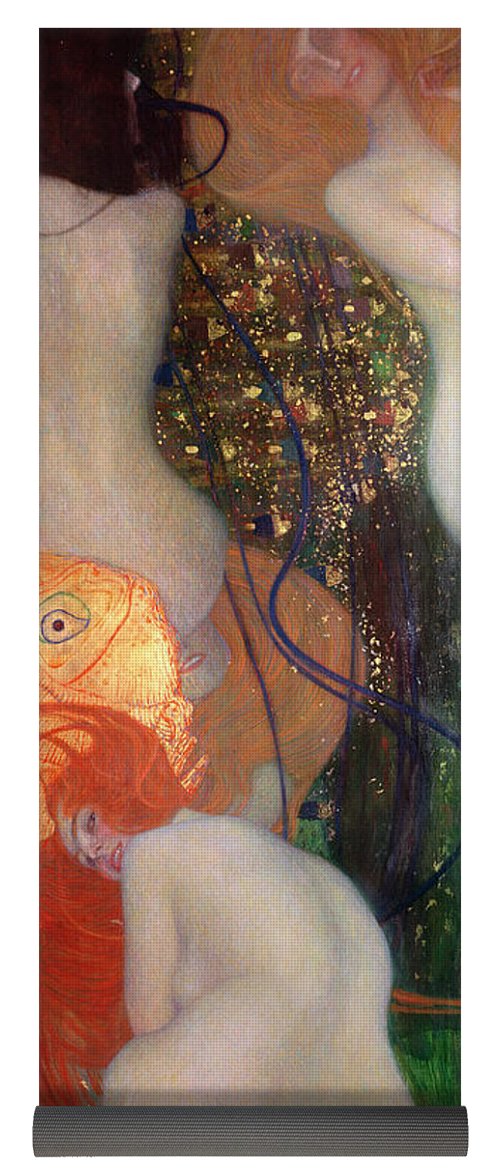 500x1171 Goldfish Yoga Mat For Sale By Gustav Klimt - Gustav Klimt Goldfish Painting