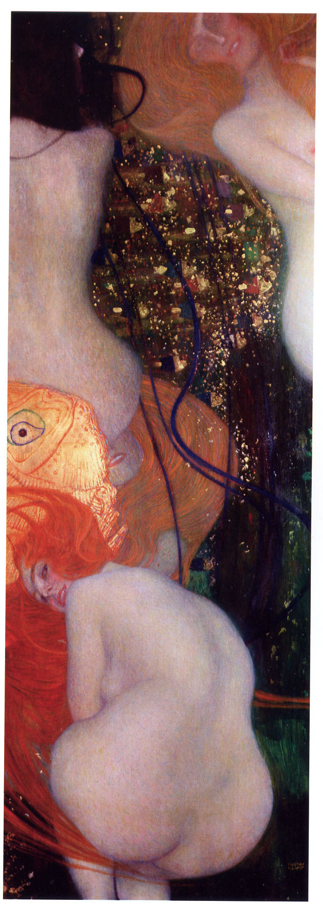 631x1761 Gustav Klimt - Gustav Klimt Goldfish Painting