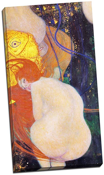 442x741 Gustav Klimt Goldfish Canvas Print Picture Wall Art Large 30x16 - Gustav Klimt Goldfish Painting