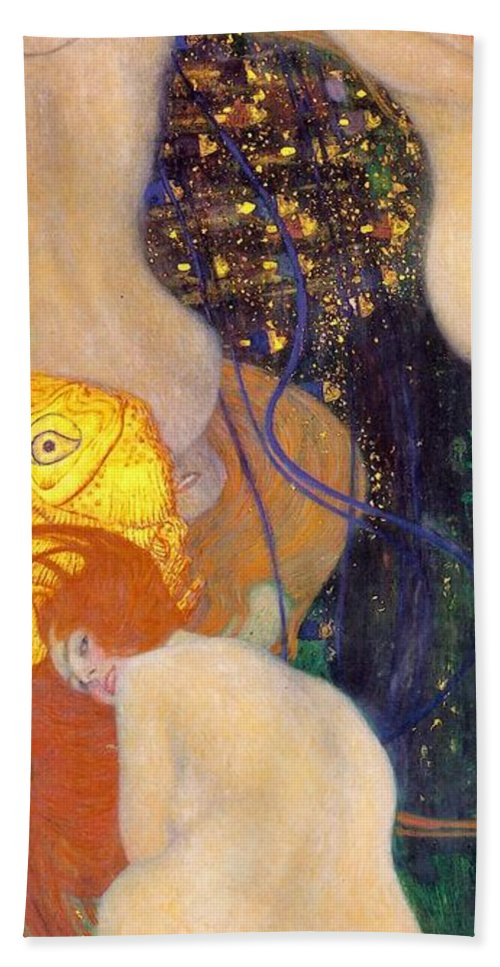 500x967 Goldfish Beach Towel For Sale By Gustav Klimt - Gustav Klimt Goldfish Painting