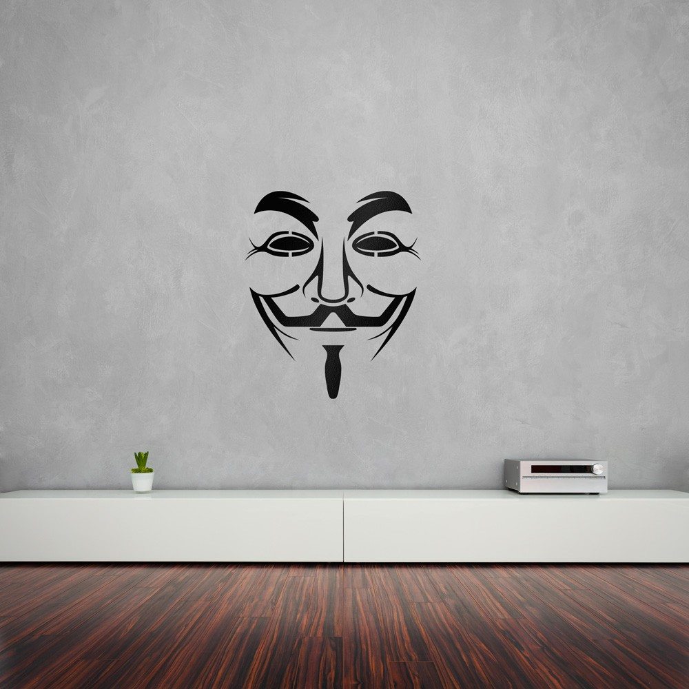 1000x1000 Anonymous Guy Fawkes Mask Wall Art Vinyl Revolution - Guy Fawkes Mask Painting