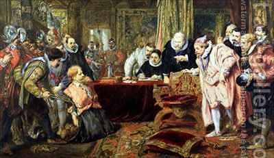 400x231 Guy Fawkes Before King James Sir John Gilbert Reproduction 1st - Guy Fawkes Painting