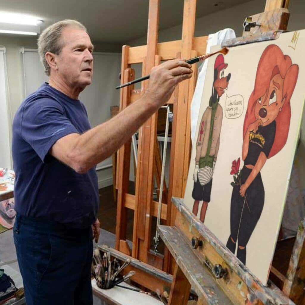 1024x1024 Psbattle George W. Bush Painting Photoshopbattles - Gwb Painting