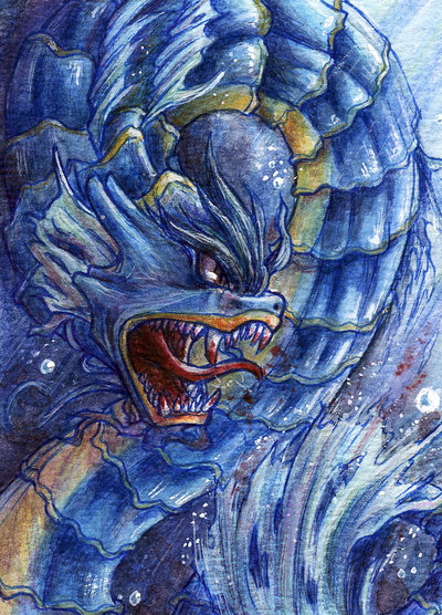 400x556 Gyarados By Noriko Sugawara - Gyarados Painting