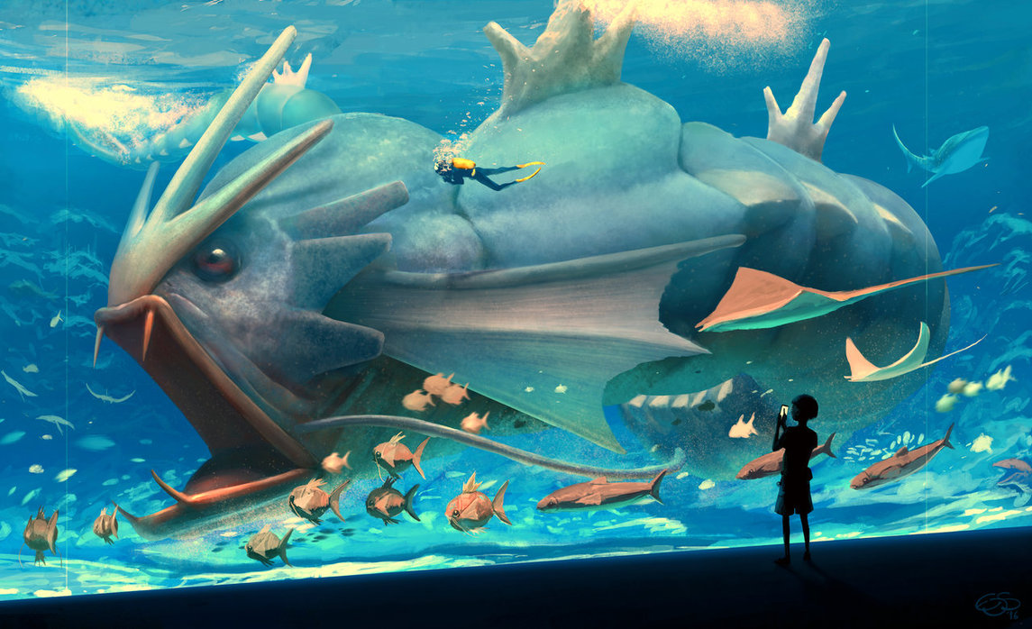 1145x698 Gyarados By Edsfox - Gyarados Painting