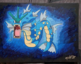 340x270 Gyarados Painting Etsy - Gyarados Painting