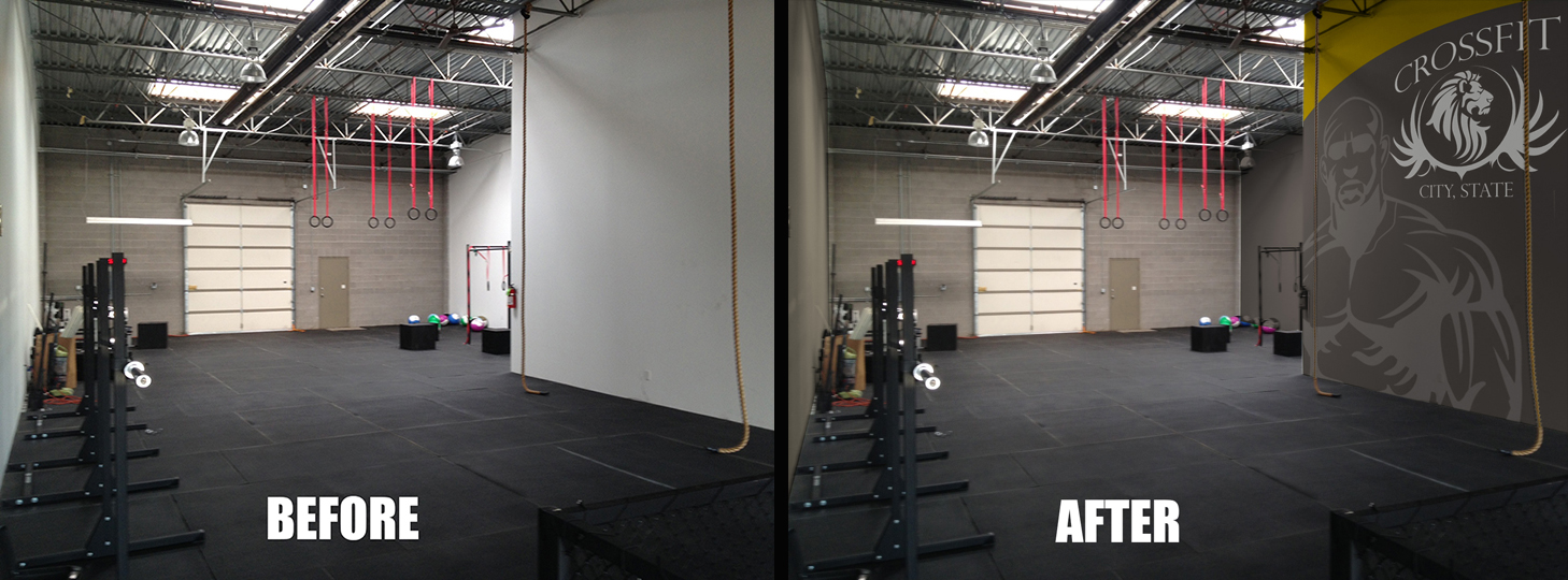 1458x540 Mural Painting For Crossfit Gyms, Yoga, Health And Wellness - Gym Painting