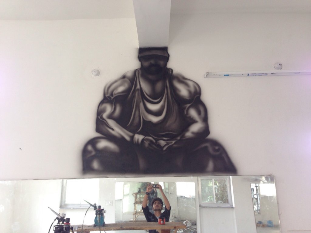 1024x768 Gym Wall Painting By Gauravjala - Gym Painting