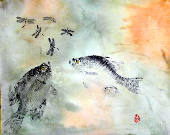 721x574 Gyotaku The Traditional Japanese Art Of Painting Marine Life - Gyotaku Fish Painting