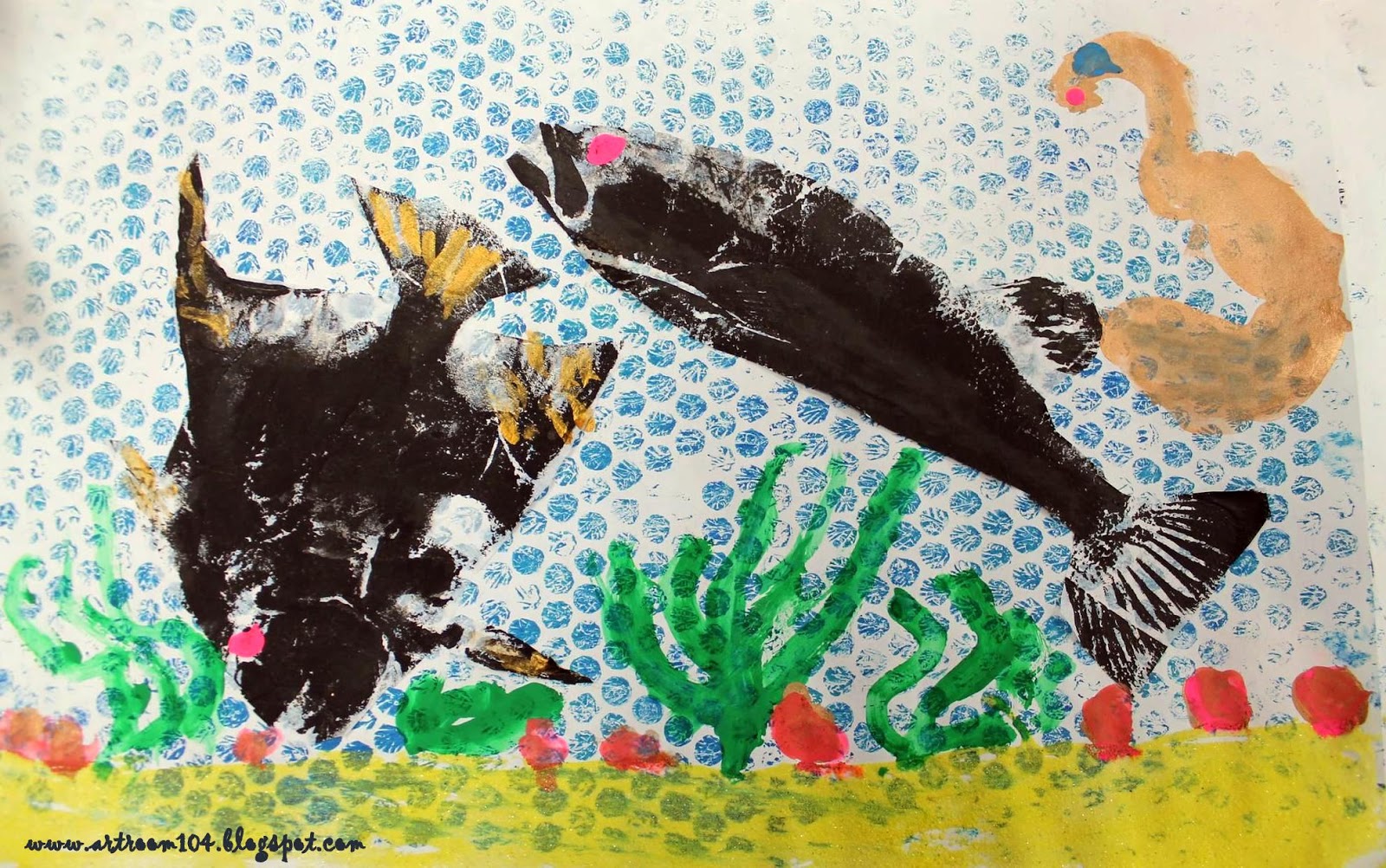 1600x1002 Art Room 104 2nd Grade Printmaking Unit Gyotaku Prints - Gyotaku Painting