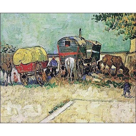 458x458 Gypsy Caravan By Vincent Van Gogh - Gypsy Caravan Painting