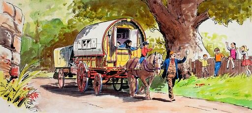 512x230 Pin By Character Fashions Amp General Aesthetics On Hippies, Gypsies - Gypsy Caravan Painting