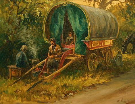 470x362 Donal Mcnaughton - Gypsy Caravan Painting