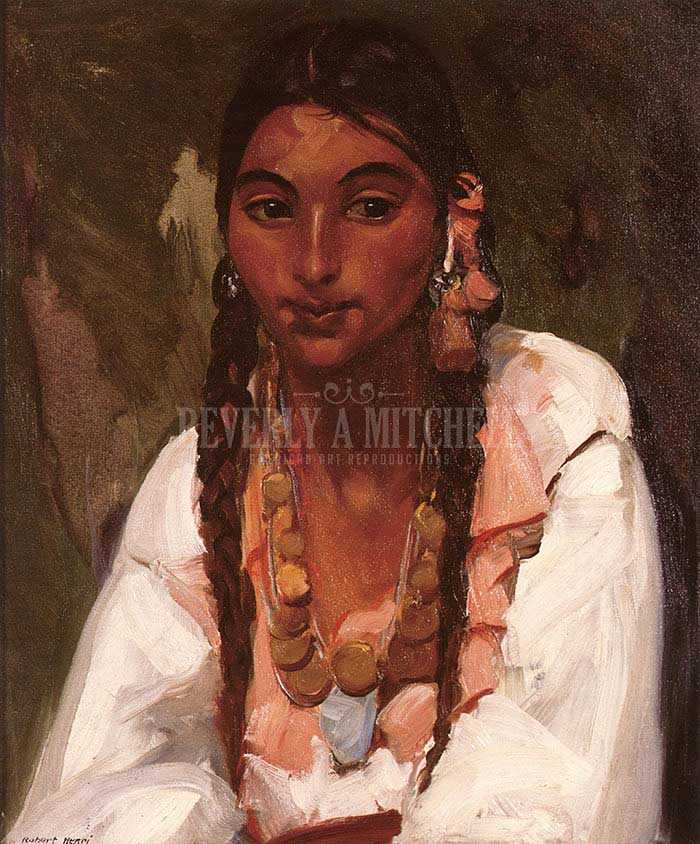 700x844 Gypsy Girl In White By Robert Henri Oil On Canvas Reproduction - Gypsy Girl Painting
