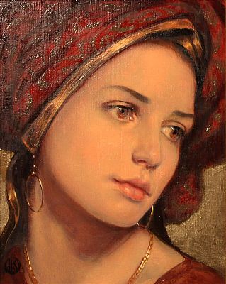 319x400 Gypsy Girl' By Ken Hamilton. He Returned To Ireland - Gypsy Girl Painting