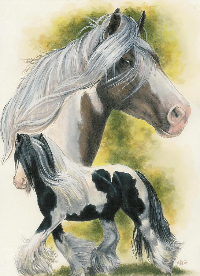 654x900 Gypsy Vanner Mixed Media By Barbara Keith - Gypsy Horse Painting