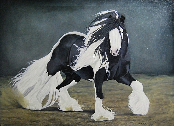 600x435 Gypsy Vanner Painting By Michelle Symington - Gypsy Horse Painting