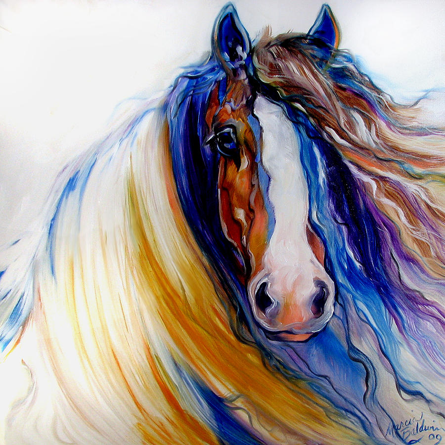 900x900 Gypsy Vanner Rogue Painting By Marcia Baldwin - Gypsy Horse Painting