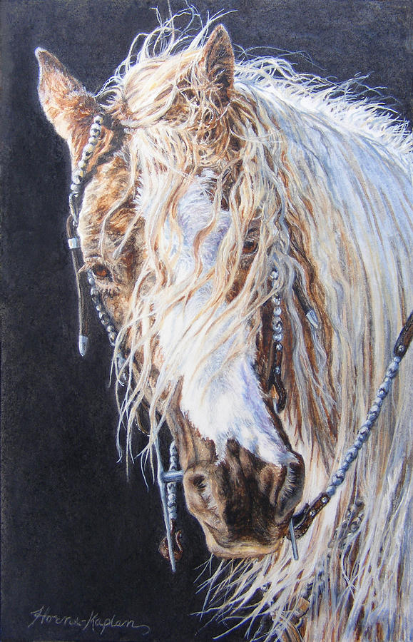 579x900 Cherokee Rose Gypsy Horse Painting By Denise Horne Kaplan - Gypsy Horse Painting
