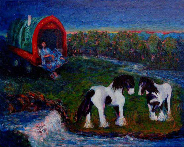 720x578 The Traveling Spirit Gypsy Painting - Gypsy Horse Painting