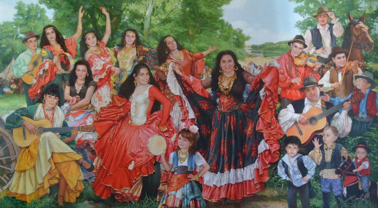 770x424 Saatchi Art Gypsy Camp Painting By Serhii Spodieniuk - Gypsy Painting
