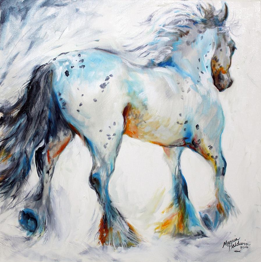 897x900 Gypsy Vanner Motion Paint Sketch Painting By Marcia Baldwin - Gypsy Vanner Painting