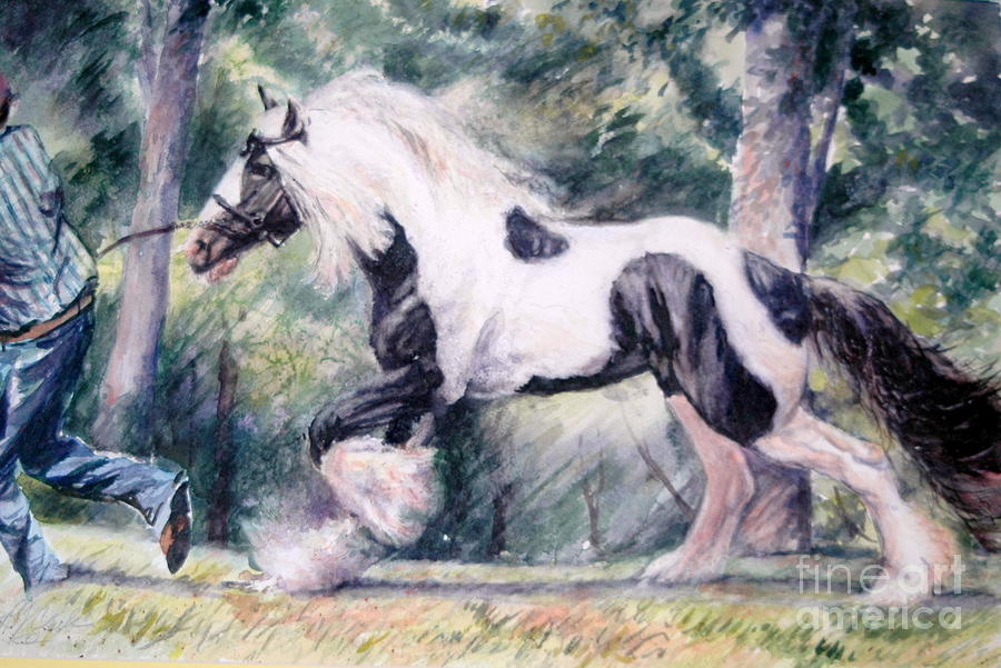 900x601 Lovely Gypsy Vanner Painting By Bj Clark - Gypsy Vanner Painting