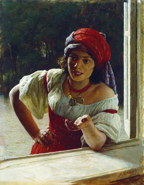 468x600 Gypsy Woman, 1886 - Gypsy Woman Painting