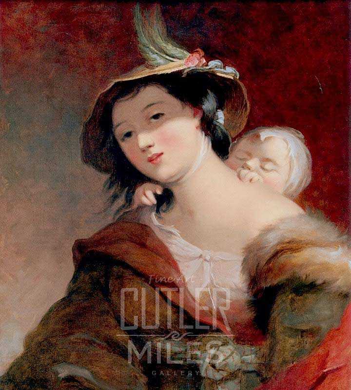 720x800 Gypsy Woman And Child After Murillo By Thomas Sully Art - Gypsy Woman Painting
