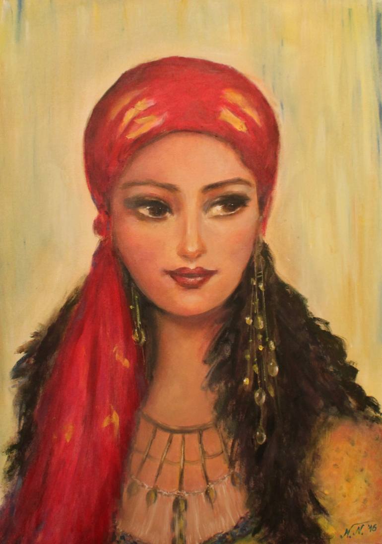 770x1096 Saatchi Art Gipsy Woman Painting By Neda Nacheva - Gypsy Woman Painting