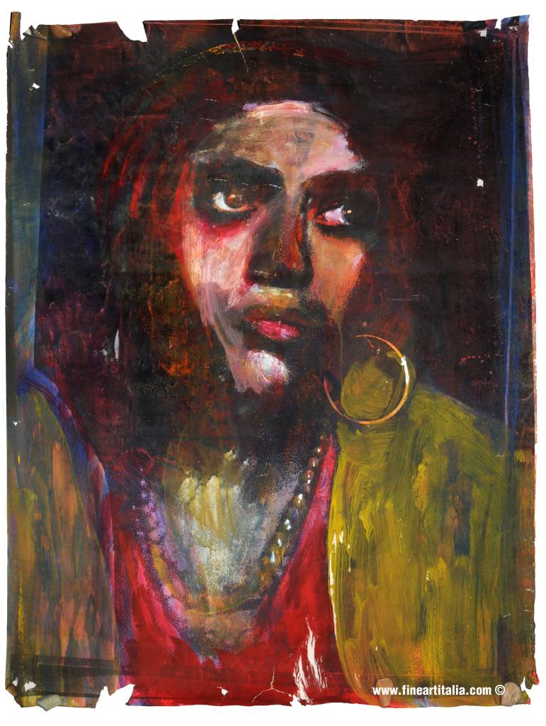 770x1023 Saatchi Art John Galliano Gypsy Woman 02 Unique Edition Painting - Gypsy Woman Painting