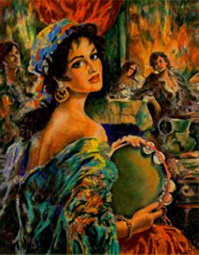 398x510 Beautiful Gypsy Woman Harold Levine's Blog Curtis Mayfield'S - Gypsy Woman Painting
