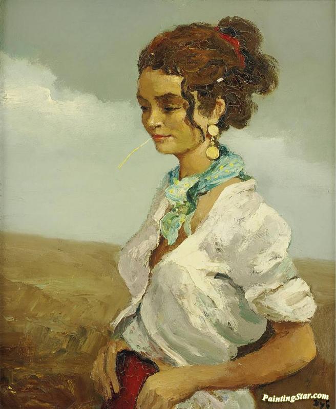 656x800 Young Gypsy Woman Artwork By Marcel Dyf Oil Painting Amp Art Prints - Gypsy Woman Painting