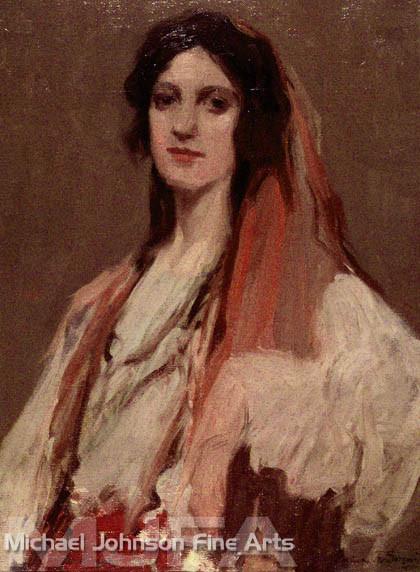 420x572 Geneva Rixford Sargeant, American Artist - Gypsy Woman Painting