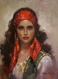 236x323 Gitan Painting Art Flamenco, Dancers And Art Faces - Gypsy Woman Painting