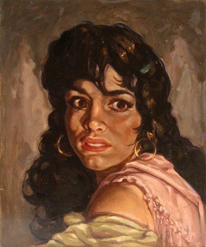 666x800 Gitane(Also Known As Gypsy Woman) Painting Charles Louis - Gypsy Woman Painting